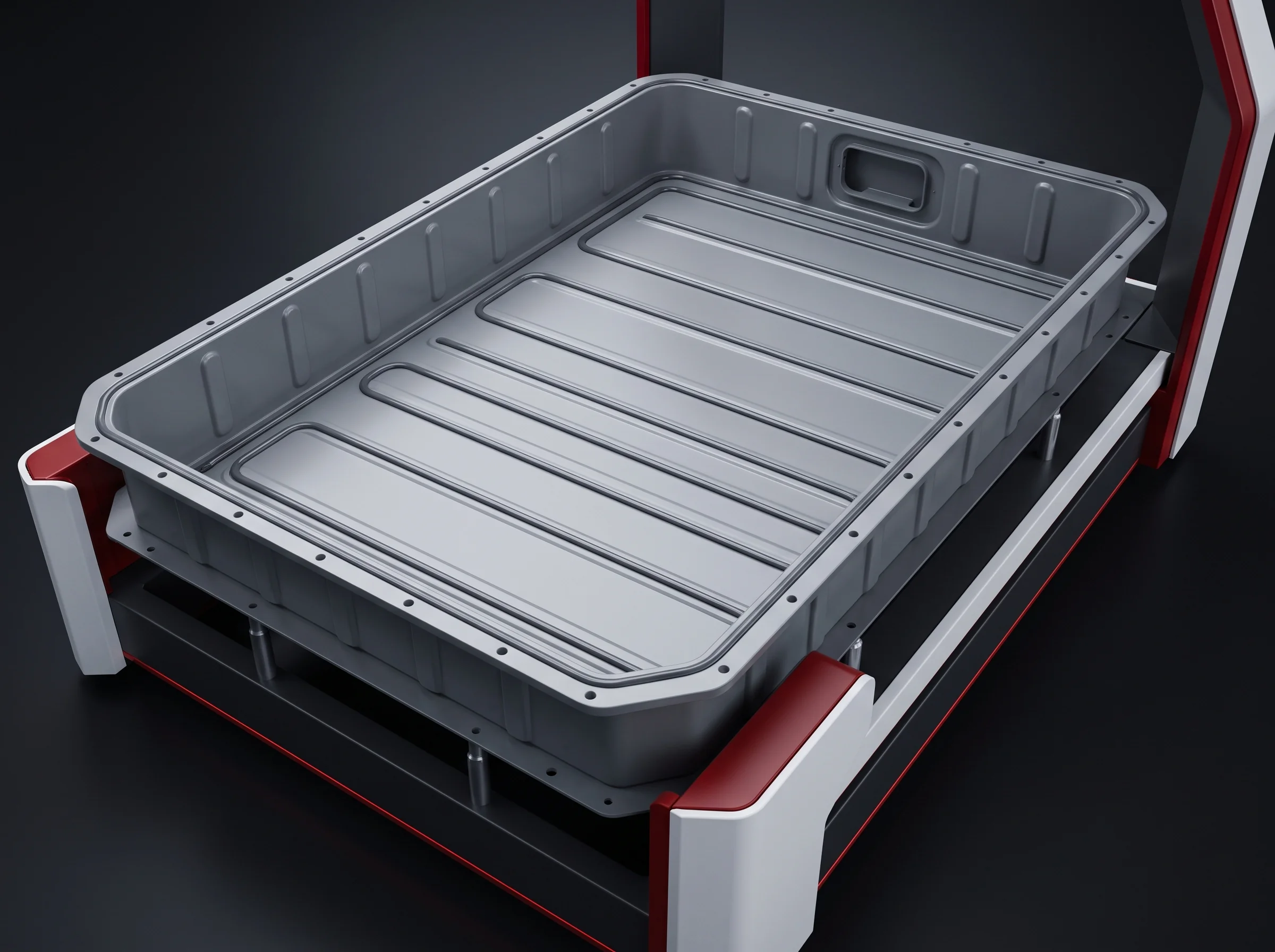 Structural sealing bead along the floor of a battery pack enclosure