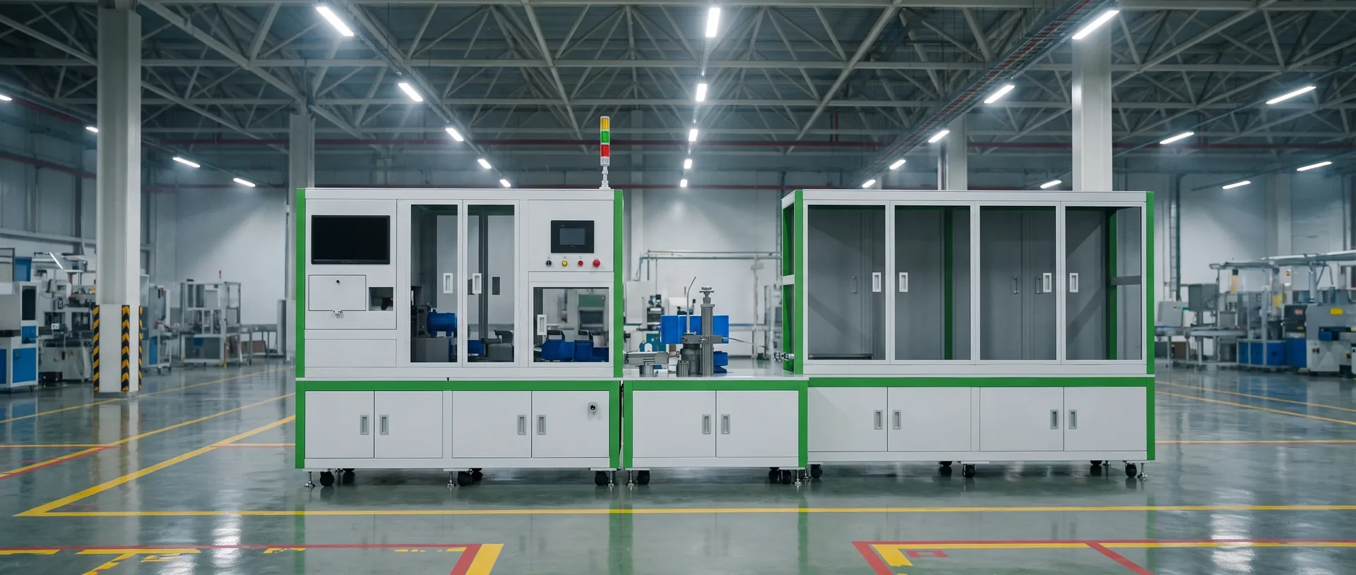 Equipment set standing in a bay before any product has been defined