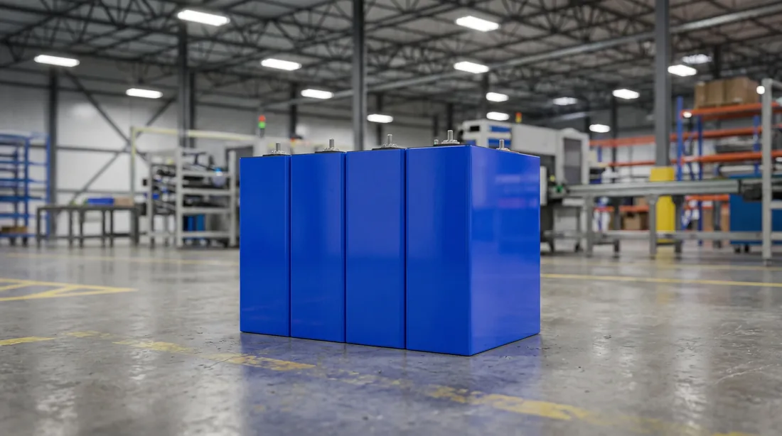 Prismatic lithium cells arriving at the line, ready for unloading and sorting