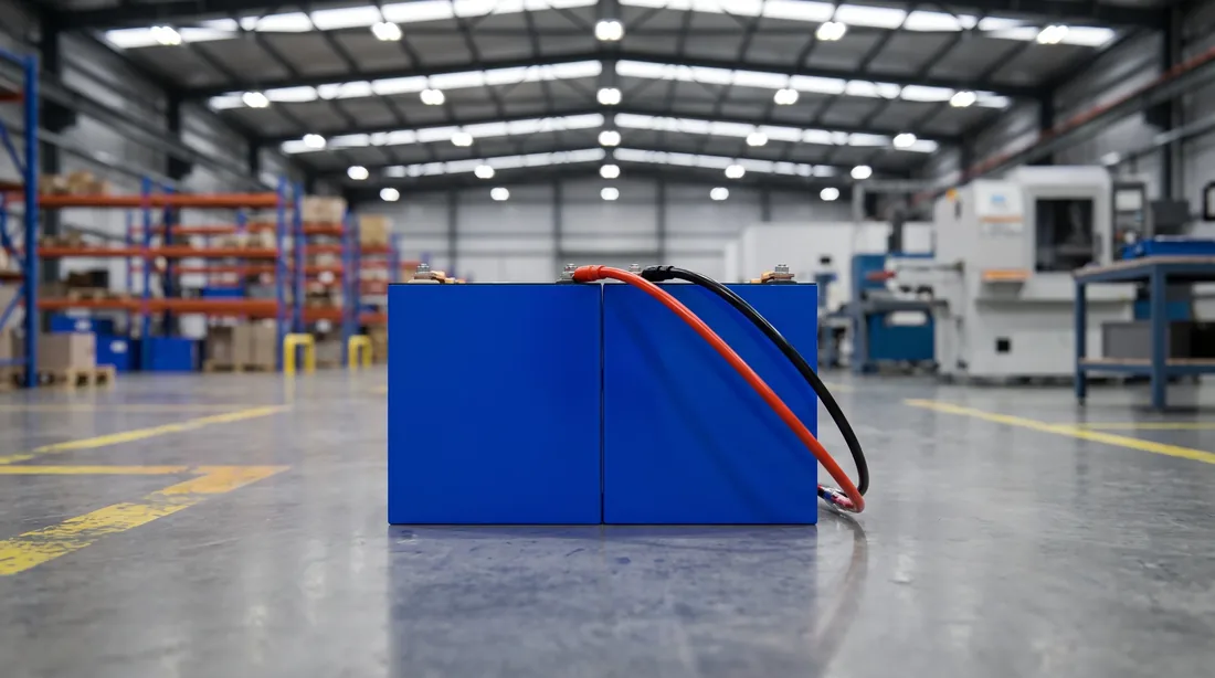 Assembled battery module with busbars fitted, leaving the module segment
